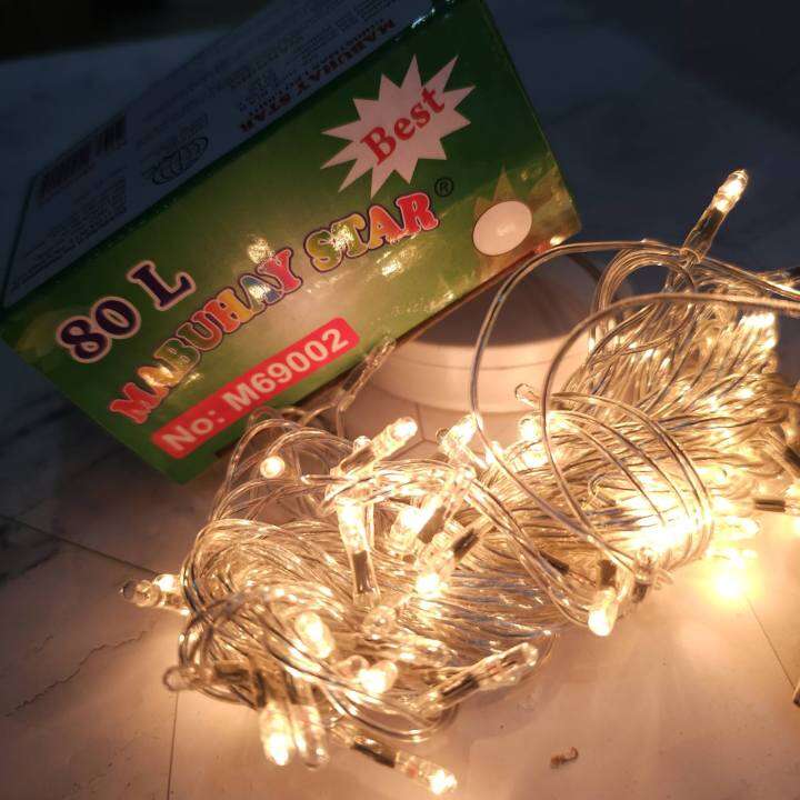 80 LED Mabuhay Star Christmas Lights Rice Bulb 69002 Warm White