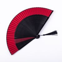 Chinese Style red Black Vintage Hand Fan Folding Fans Dance Wedding Party Favor Chinese Dance Party Folding Fans bamboo gift