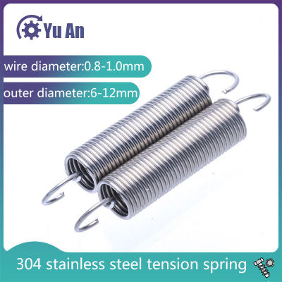 Stainless Steel S Hook Cylindroid Helical Pullback Extension Tension Coil Spring Wire Diameter 0.8- 1.0mm Electrical Connectors