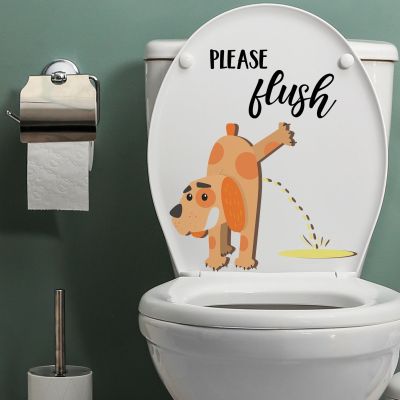 ►⊙ Zsz2039B cartoon animal pee adornment to be able to remove the toilet toilet contracted creative background wall wall stickers