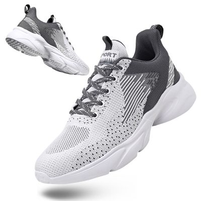 Athletic Running Shoes for Men Walking Jogging Fashion Sneakers Lightweight Breathable Flywoven Mesh Sport Shoe Lace Up