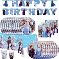 【CW】 New Frozen 2 Supplies Disposable Tableware Cup Plate Tablecloth Birthday Decorations