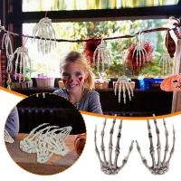 1Pair Halloween Skeleton Claw Skeleton Horror Tricky House Haunted Decoration Supplies G2D9