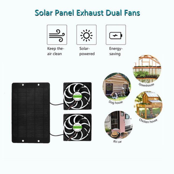 10W 12V Solar Powered Panel Kit Waterproof Sun Power Dual Exhaust