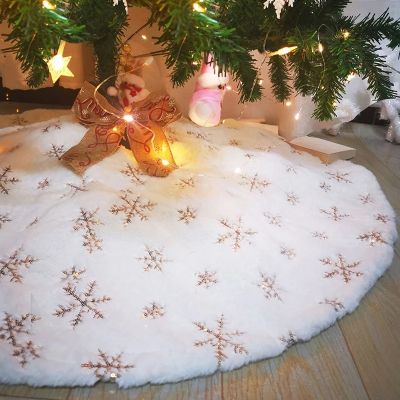 【DT】hot！ 78/90/122cm Skirt Faux Fur Xmas New Year Noel Apron Ornament
