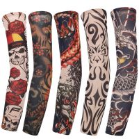 1PC Street Tattoo Arm Sleeves Men Women Sun UV Protection Arm Cover Seamless Outdoor Basketball Riding Sunscreen Arm Sleeves