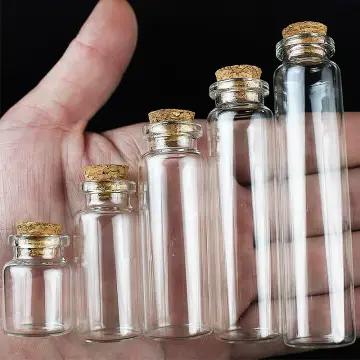 5pcs 5/10/14/20ml Mini Clear Glass Drifting Bottles With Cork