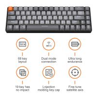 ○❧ Bluetooth-Compatible 5.0 Mechanical Keyboard Dual-mode Wireless Mechanical Keyboard 2.4G 68 Keys Portable Travel for Computer PC