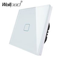 ☍◐▥ EU UK 1 2 3 Gang Interruttore AC100-240 Wallpad Tempered Glass Touch Wall Switch Power Led Panel Wall Light Switches