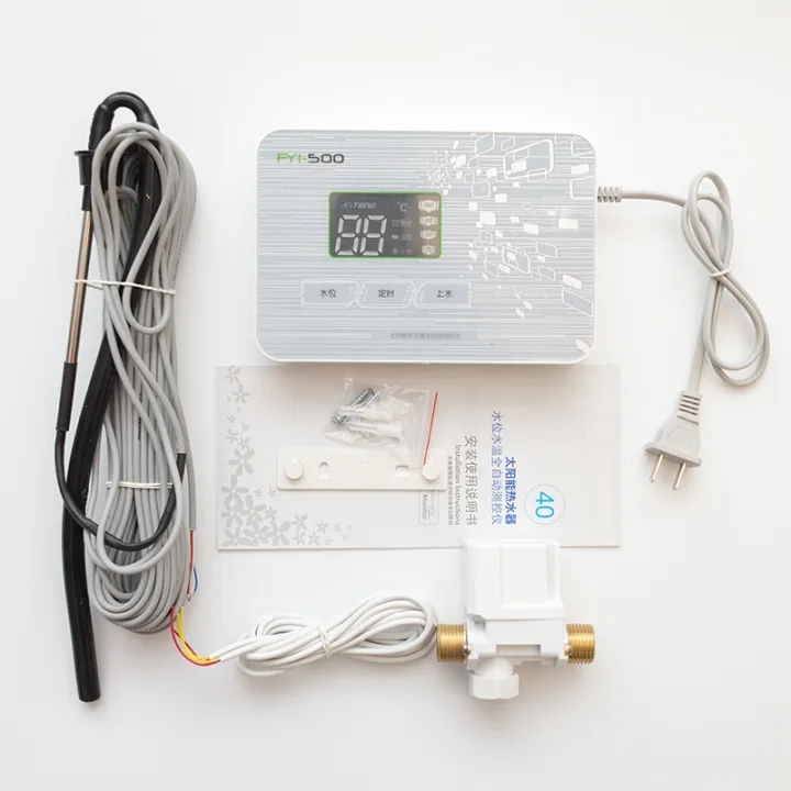 Solar water heater controller, water temperature and water level