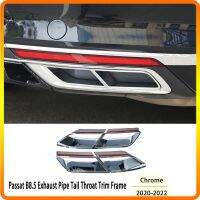 ABS Chrome Diffuser Trim Frame For Volkswagen Passat B8.5 2020-2022 Four Outle Rear Exhaust Decorative Exterior Car Accessories