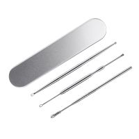 3pcs Stainless Steel Ear Spoon Set Earpick Ear Cleaner Curette Earwax Removal Cleaning Tool