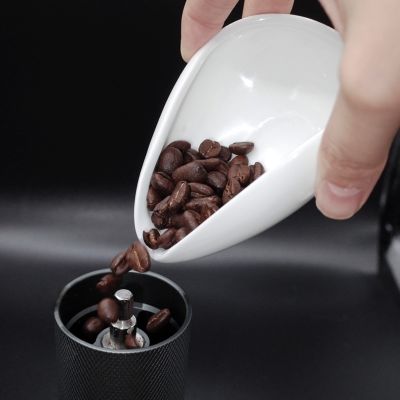 Coffee Beans Dose Trays Coffee Ware Pure White Ceramic Tea Set Scoops Chinese Kung Fu Tea Set Ornaments Coffee Bean Scoop Shovel