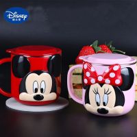 №┇ Disney Mickey Minnie Kids Milk Cup Creative Cartoon Mug Thermos Mug Coffee Mug Drink Water Juice Drinkware Stainless Steel Mugs