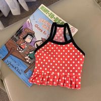 Red Pet Couple Suit Teddy Dress Than Bear Polka Dot Print Halter Top Schnauzer Summer Suit Puppy Beautiful Clothes Dresses