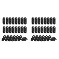 44 Pcs Straight Brace Brackets Stainless Steel Black Mending Plate Connector with Screws Flat Brackets for Wood