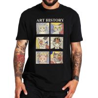 Artistic Cute Cat T Shirt Cat Art History Painting Novelty T-Shirt For Men 100% Cotton Eu Size Soft Summer Tee Shirts