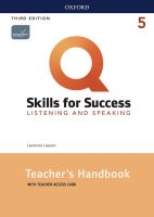 Bundanjai (หนังสือ) Q Skills for Success 3rd ED 5 Listening and Speaking Teacher s Handbook with Teacher s Access Card
