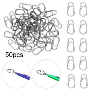 Lock Line Tackle Connector Fishing Hanging Snap Barrel Swivel Oval Split  Rings