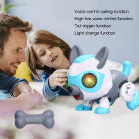 Robot Pet Dogs รีโมทคอนโทรล Touch Sensor หุ่นยนต์ที่ถอดออกได้ Dogs ของเล่นลูกสุนัขควบคุมด้วยเสียงสำหรับเด็ก Blue