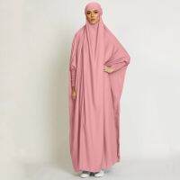 Modest Hooded Abaya Dubai Turkish Women Clothing Pleated Long Sleeve Satin Khimar Jilbeb 1 Piece Tenue Priere Muslim Fem