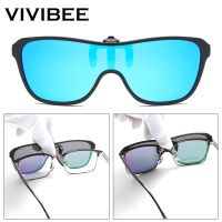 VIVIBEE 2023 Kacamata Hitam Klip Lipat Atas Keren Terpolarisasi TR90 Fotochromic Berkendara Persegi Besar UV400 Kacamata Hitam Memancing