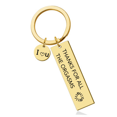 Funny Key Chain Women Men Charm Couple Key Ring Thanks for All The Orgasms Lover Gift Boyfriend Girlfriend Keychain