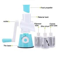 Rotary Cheese Grater Hand Crank Turns Chopper Kitchen Gadgets Stainless Steel Blades Potato Slicer Shredder Grinder