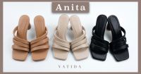 (  In stock ) รองเท้าผู้หญิง รองเท้าส้นสูง รองเท้าเเฟชั่นผู้หญิง  Size 36-43 รุ่น Anita