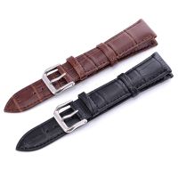 Calfskin Leather Watchband Soft Material Replace Watch Band Wrist Strap 12 14 16 18 20 22 mm With Silver Stainless Steel Buckle