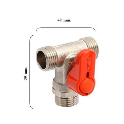 มินิบอลวาล์วสามทาง ผผผ. ANA 1/2 นิ้ว สีแดง ANA 1/2" BRASS 3 WAY MMM MINI BALL VALVE สต๊อปวาล์ว  [ส่งเร็วส่งไวทั่วไทย]