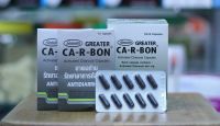 CA-R-BON เกร็ทเตอร์ คา-อา-บอน ผงถ่าน รักษาอาการท้องเสีย Carbon Greater Pharma 1 แผง = 10 เม็ด