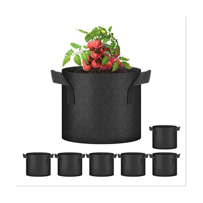 7-Pack 7 Gallon Grow Bags, Aeration Nonwoven Fabric Plant Pots with Handles, Heavy Duty Gardening Planter for Potato