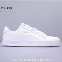 CODkuo0186 READY STOCK Eees Hot Sale Original ＰＵＭＡ Smash Vulc Leather Low Men Shoes Women Sneakers Korean Casual White Gold Shoes