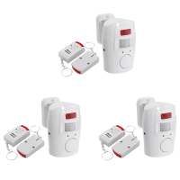 3X Infrared Motion Sensor Alarm - Burglar Alarm with 2 Remote Controls, Suitable for Home/Garages/Shops