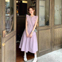I fashion Store เกาหลี  แขนบินขนาดเล็ก เอว ชุดเดรส ด้วยการออกแบบพิเศษ HZFWC1359