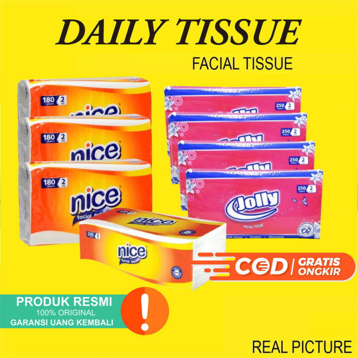 Tisu Wajah NICE JOLLY Daily Facial Tissue Murah Berkualitas Lazada