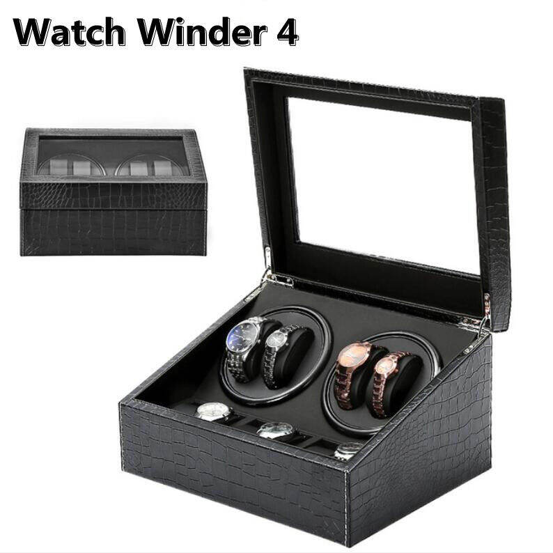 Watch Winder 4 เรือน กล่องหมุนนาฬิกา กล่องเก็บนาฬิกา ตู้เก็บนาฬิกา กล่องเก็บนาฬิกา ตู้ใส่นาฬิกา