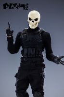 ในสต็อก Dlz. ของเล่น112 Scale Collectible Skull Sergeant Chief Movable Joint ตุ๊กตาชุด6นิ้วชาย Solider Action Figure