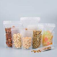 StoBag 100Pcs Matte โปร่งใสบรรจุภัณฑ์อาหารถุง Ziplock Frosted Stand Up ปิดผนึกสำหรับ Candy Tea Nuts Storage Reusable Pouch