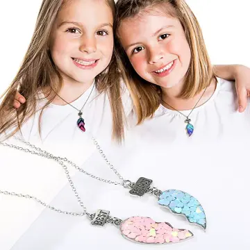 Amazon.com: SkyWiseWin Half Heart Necklaces for Kids, BFF Necklaces for  Girls Pack of 2: Clothing, Shoes & Jewelry