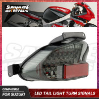 LED ไฟท้ายเปิดสัญญาณสำหรับ SUZUKI GSX-R 1000 600 750 2001-2003 02รถจักรยานยนต์เบรกไฟกระพริบไฟท้ายชิ้นส่วนแบบบูรณาการ GSXR