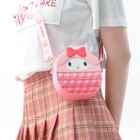 Sanrio กระเป๋าซิลิโคนบีบอัดการ์ตูนกระเป๋าเอกสารน่ารักกระเป๋าเด็กคลายเครียด