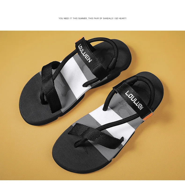 Flip-flops Mens Casual Shoes Slippers With Athletic Trend Elastic