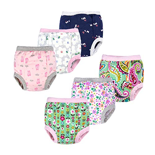 BIG ELEPHANT Baby Girls' Padded Potty Training Pants Underwear 