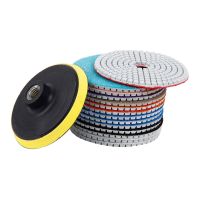 15Pcs Diamond Polishing Pads Kit 4 Inch 100mm Wet/Dry for Stone Concrete Marble Polishing Use Grinding Discs Set