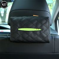 Car Tissue Box Leather Toilet Paper Holder Seat Back Tissue Box Case Napkin Container Organizer Holder Auto Interior Storage