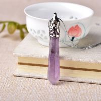 1PC Natural Crystal Amethyst Rose Quartz Crystal Point Pendant Quartz Mineral Jewelry Couple Ornamental Lovers Gift Jewelry