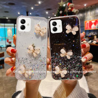 เคสสำหรับ Samsung Galaxy A04 A04Eเคสกลิตเตอร์ฟอยล์สีเงินรูปดาวเคสกลิตเตอร์เคสนิ่มใสลาย2022รูปผีเสื้อ3D