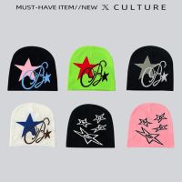 【YD】 and Street Trend Y2k Star for Korean Fashion Couple Pullover Hat Knitted Mens Caps